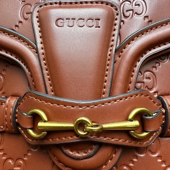 New!!! GG Tan Leather Crossbody Bag - Picture 10 of 17
